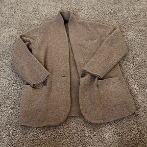 J. Crew Women’s Cocoon Sweater Blazer BA551 Heather Mushroom Size XS